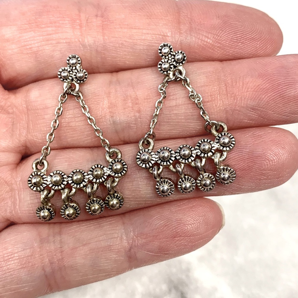 Anthropologie Silver Bollywood Dangle Earrings